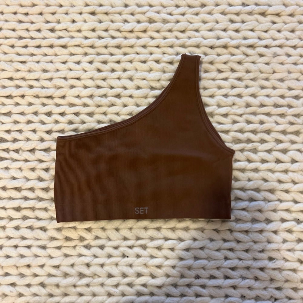 Set Active Ribbed One Shoulder Bra